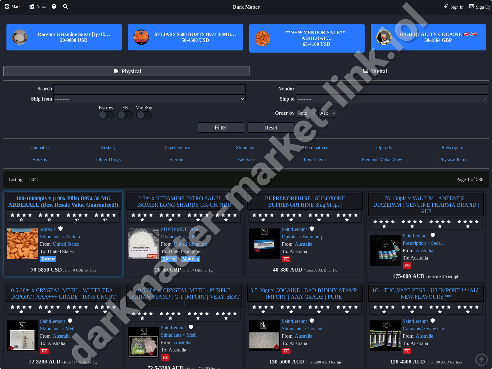 Dark Matter Market Home Page - Dark Matter Market Link 2026